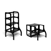 STEP'n'SIT® Convertible 2-in-1 Helper Tower/Table With Support Legs - Black
