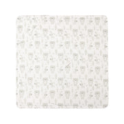 Beige and White Baby Blanket with Harness Slots