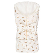 Bow Baby Sleeping Bag and Blanket – Beige / White, 0–6 Months