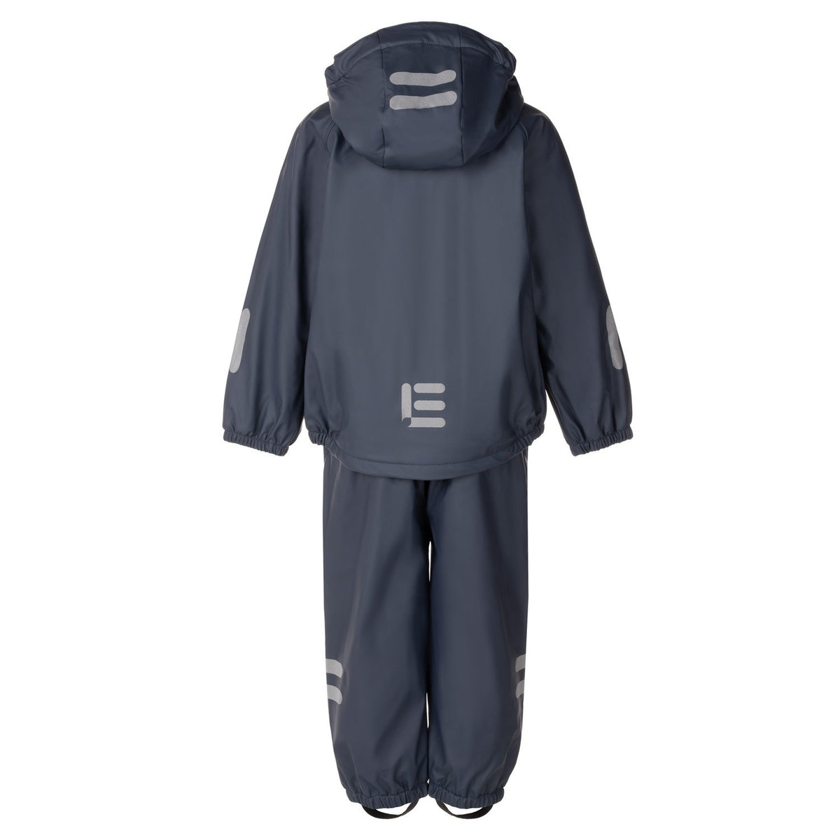Kids’ Fleece-Lined Rain Jacket and Dungaree Set – Navy Blue