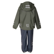 Kids’ Rain Jacket and Dungaree Set – Green and Blue