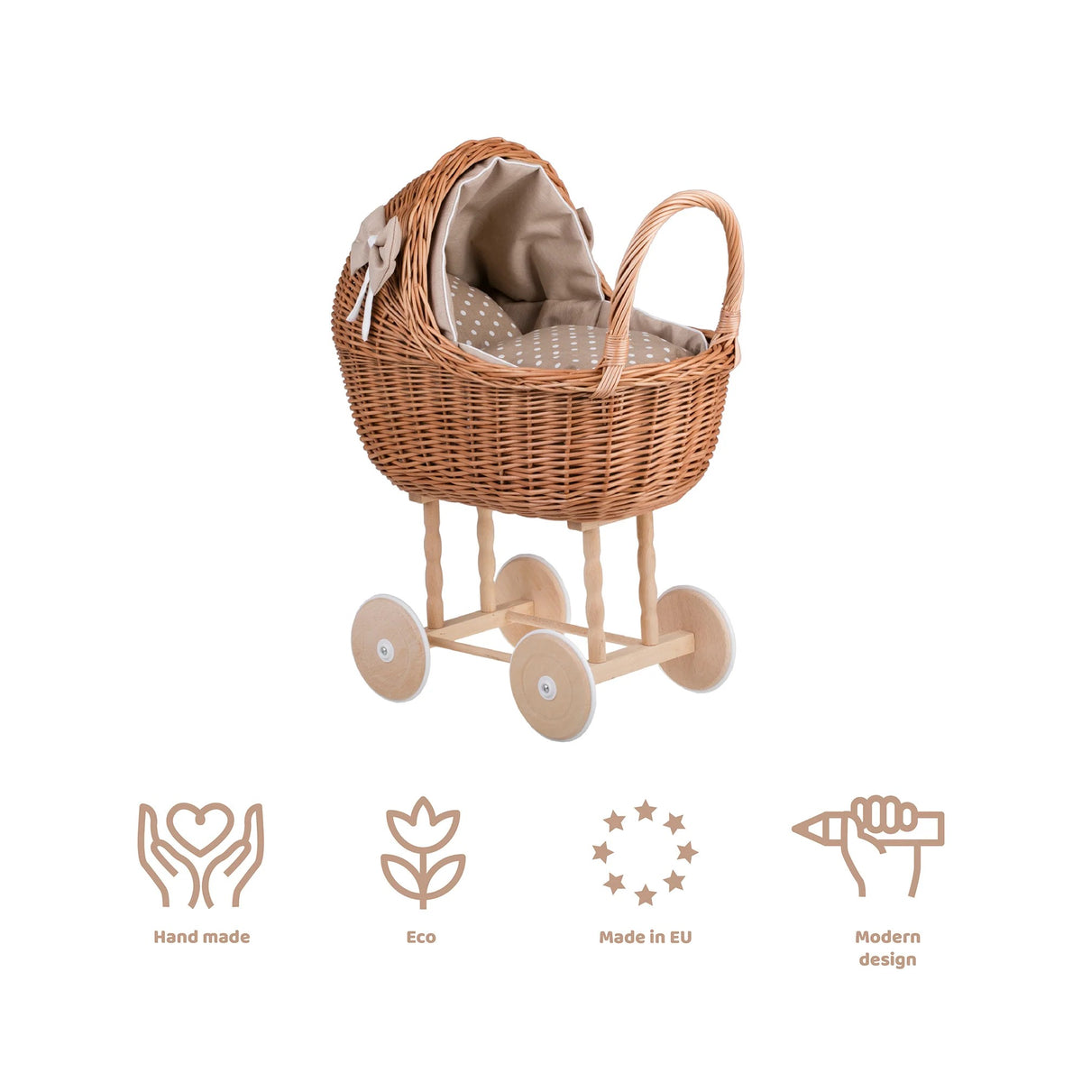 Wicker Stories dockvagn Lena – beige bäddset